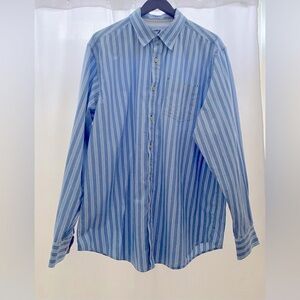 Tommy Bahama Denim Mens XL Blue Striped Shirt Long Sleeve Button Up
